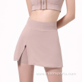 Two Pieces Women Sport Short Skirt Nude Feel